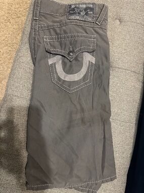 True Religion Men’s Charcoal Relaxed Pocket Swim Trunks